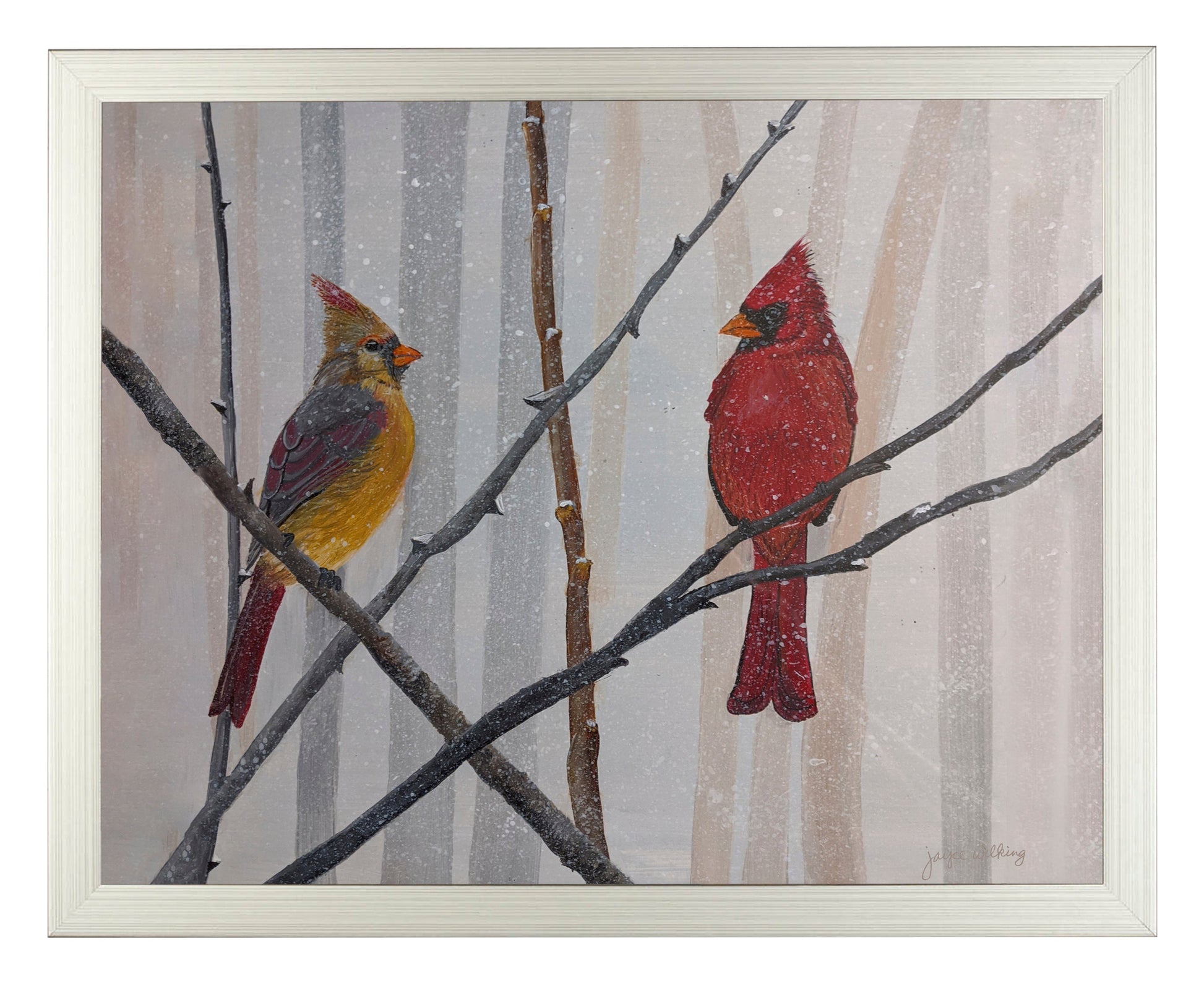 155390_Cardinal Couple in Trees_11x14_FRA_SILVER.jpg