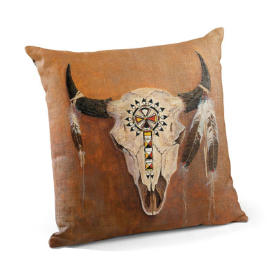 Big Medicine Skull 18" Decorative Pillow - Wild Wings