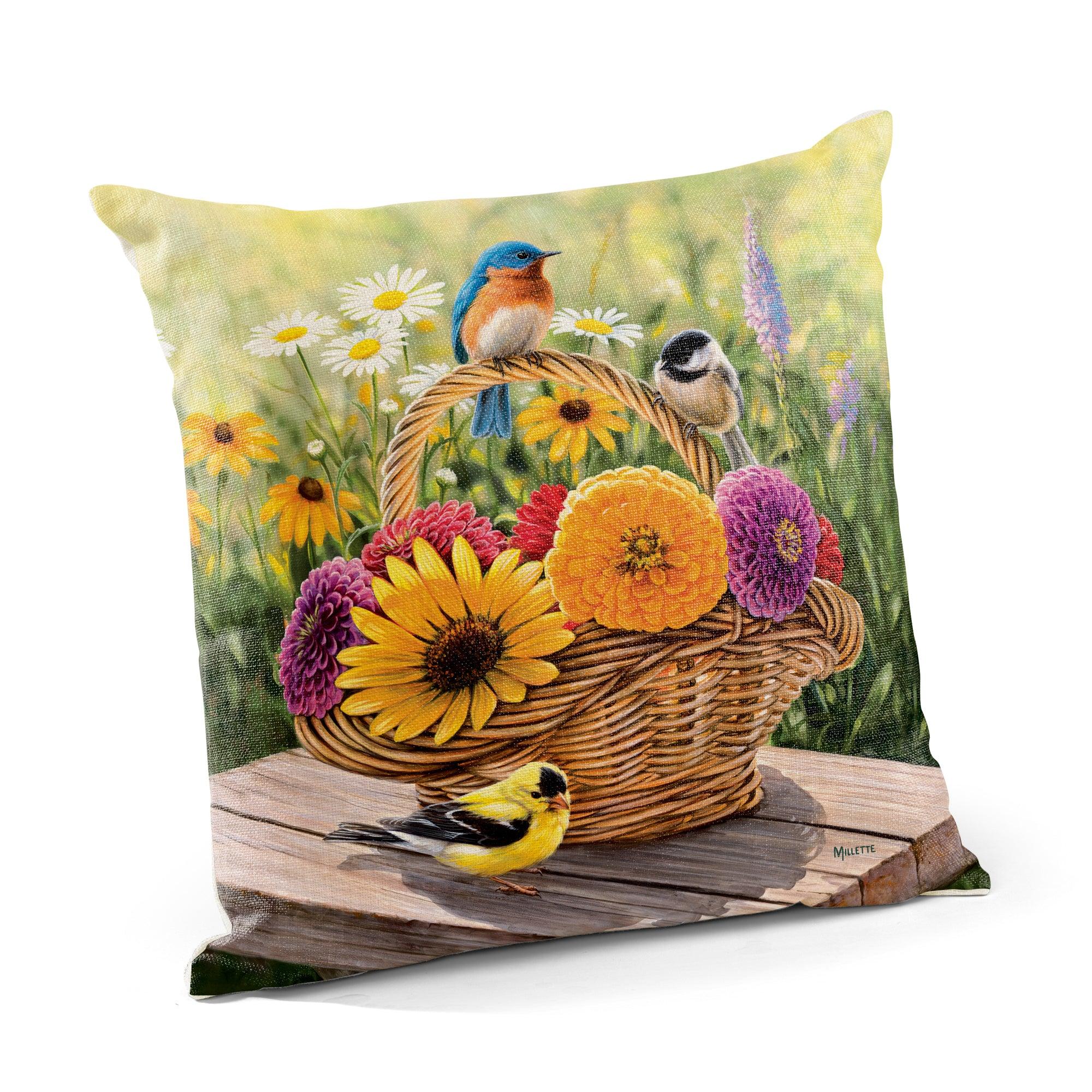 Summer Bouquet 18" Decorative Pillow - Wild Wings