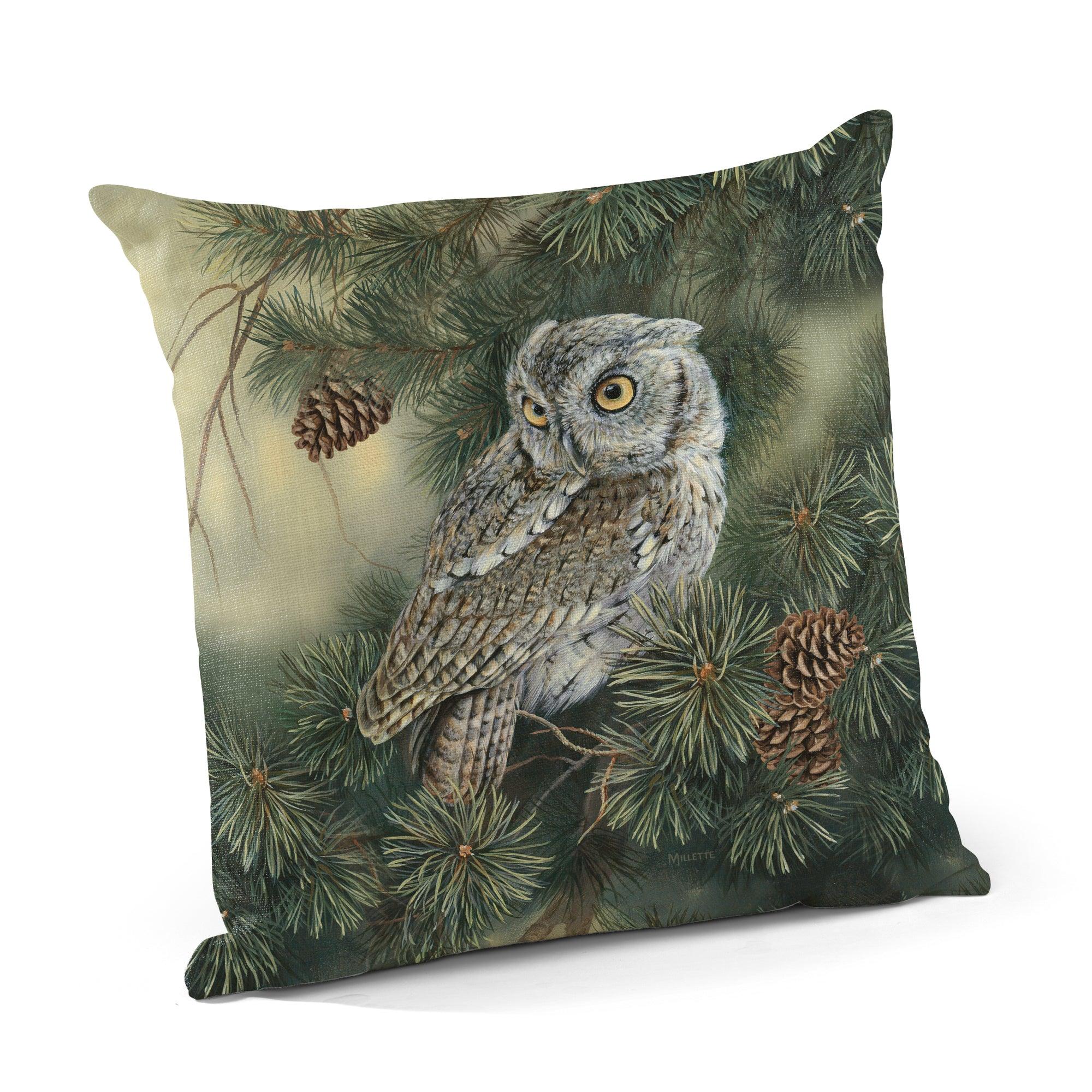 Screech Owl 18" Decorative Pillow - Wild Wings