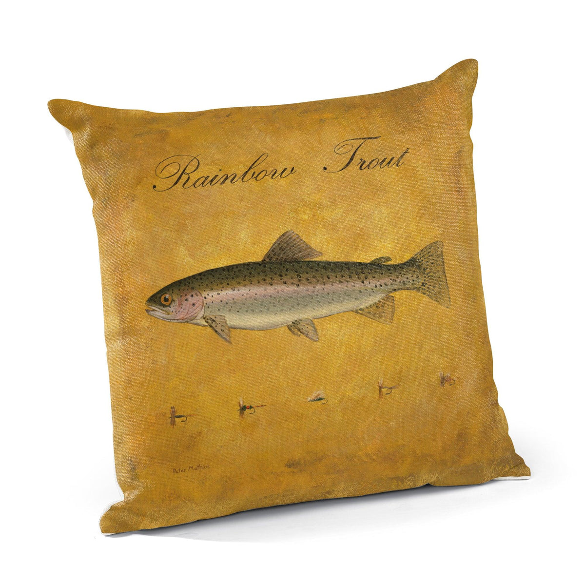 Brown/Rainbow Trout 18" Decorative Pillow - Wild Wings