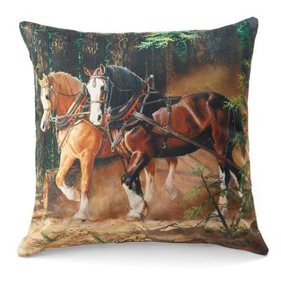All in a Day's Work - Horses 18" Decorative Pillow - Wild Wings