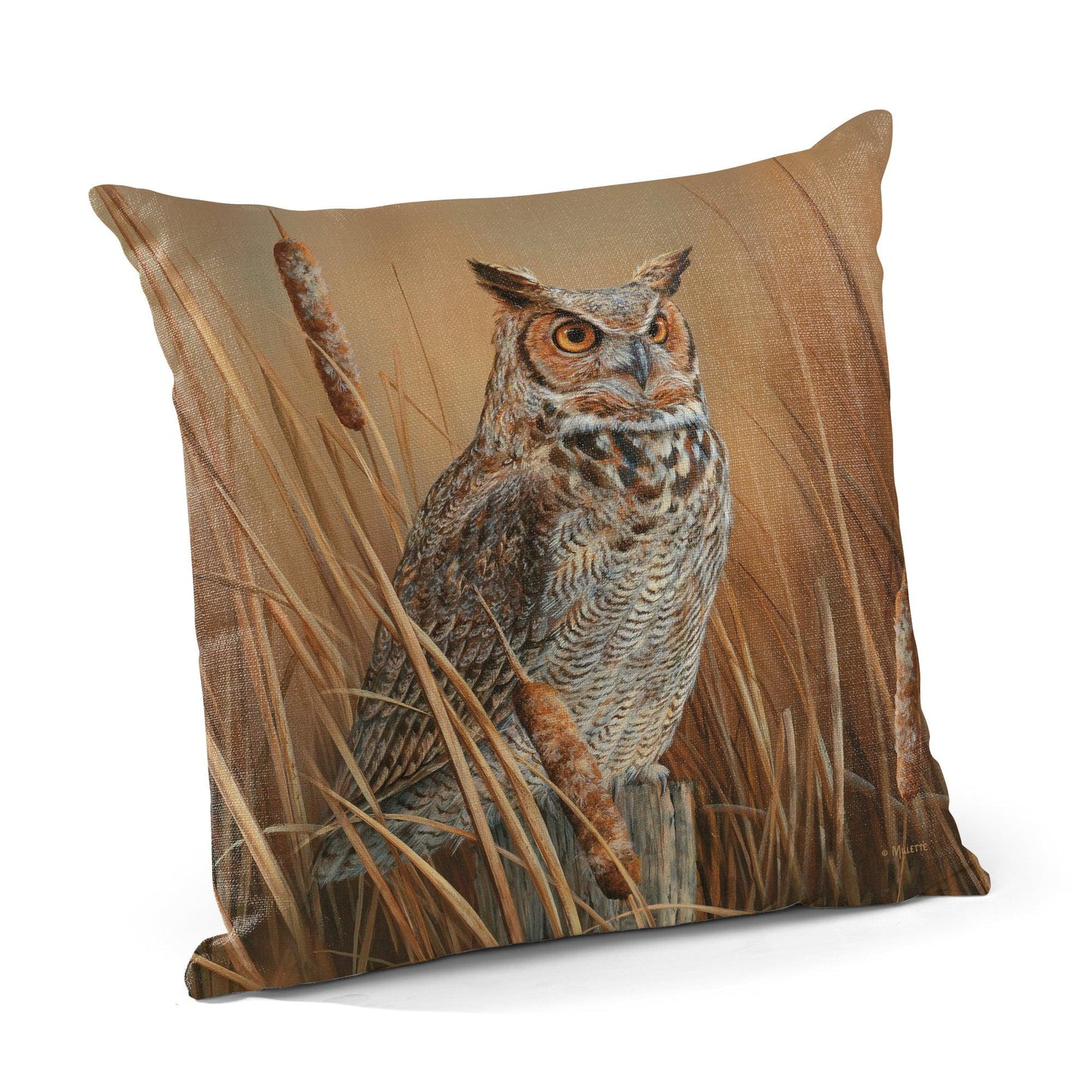 Great Horned Owl 18" Decorative Pillow - Wild Wings