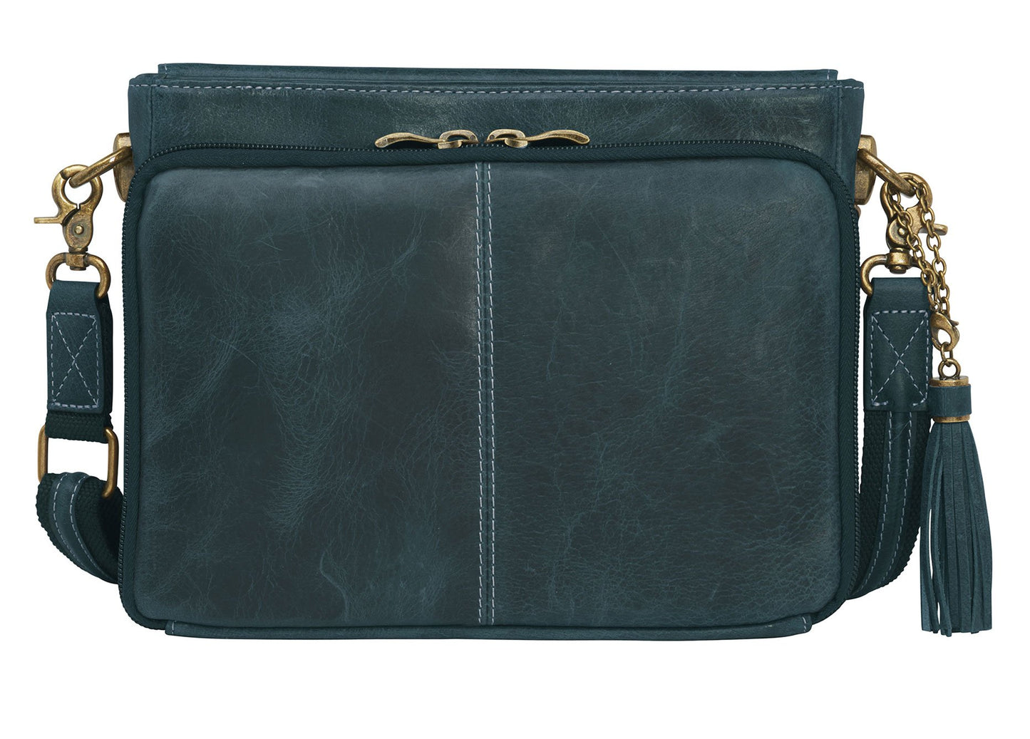 Leather Shoulder Clutch—Blue Handbag - Wild Wings