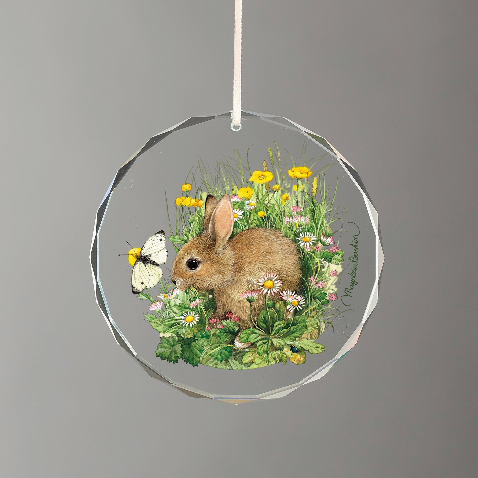 Spring Snack - Bunny Round Glass Ornament - Wild Wings