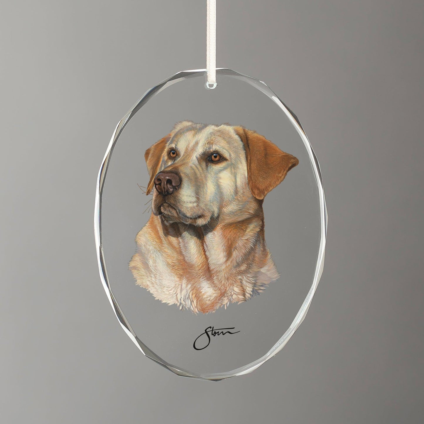 Loyal Companion - Yellow Lab Oval Glass Ornament - Wild Wings