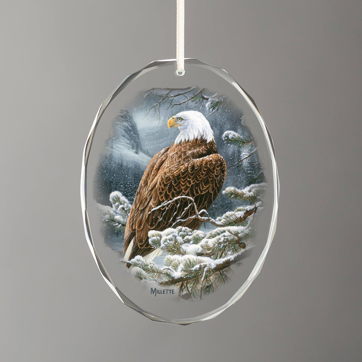 Spirit of the Wild - Bald Eagle Oval Glass Ornament - Wild Wings