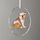 Bull Dog Oval Glass Ornament - Wild Wings