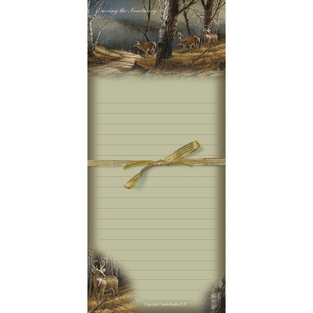 Leaving the Sanctuary - Whitetail Deer Magnetic Note Pad - Wild Wings