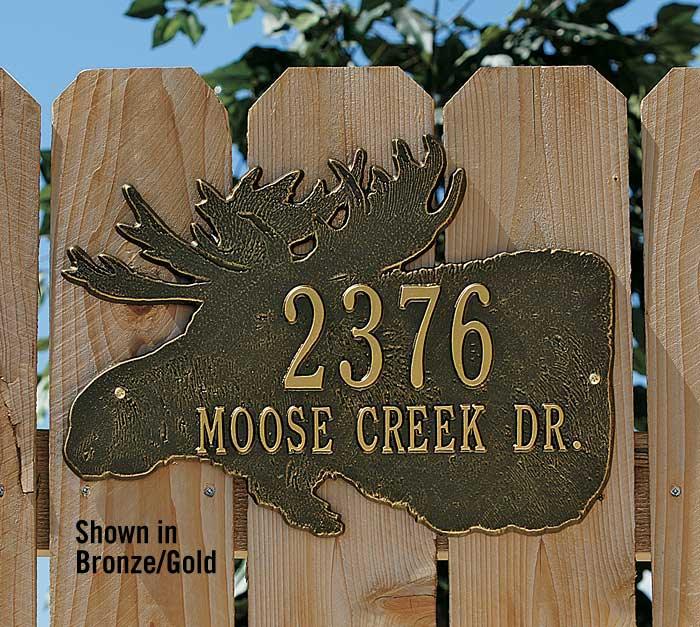 Moose Address Plaque - Wild Wings
