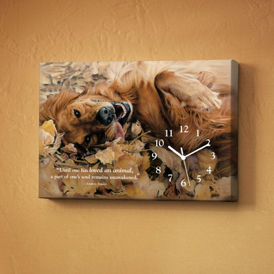 Love of Pets - Golden Retriever Canvas Clock - Wild Wings