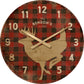 Deer on Red Plaid 21" Round Clock - Wild Wings