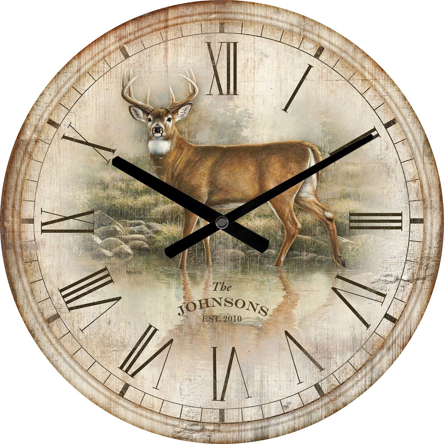 Tranquil Waters—Deer 21" Round Clock - Wild Wings