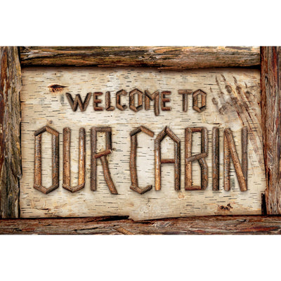 Welcome to our Cabin 12" x 18" Wood Sign - Wild Wings
