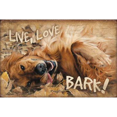 Live, Love, Bark! 12" x 18" Wood Sign - Wild Wings