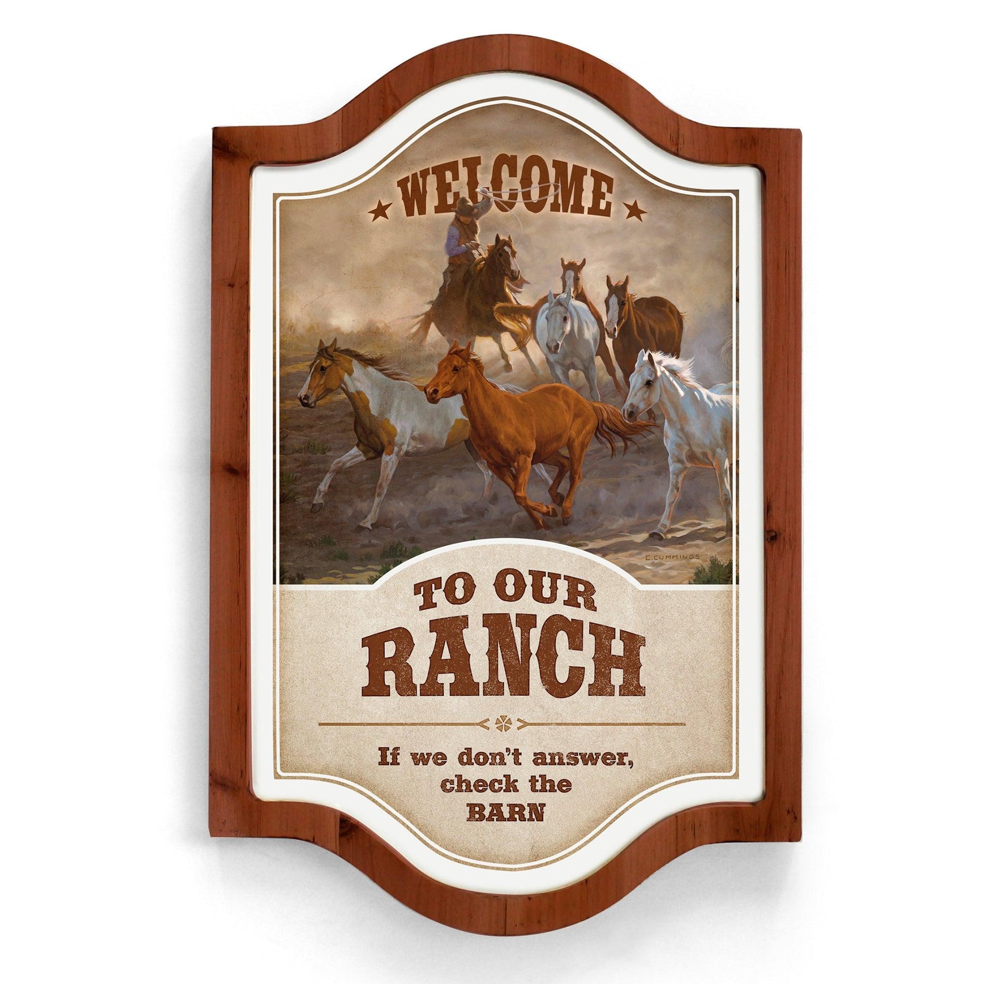 Welcome to Our Ranch Vintage Framed Tin Sign - Wild Wings