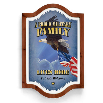 Proud Military Family Vintage Framed Tin Sign - Wild Wings