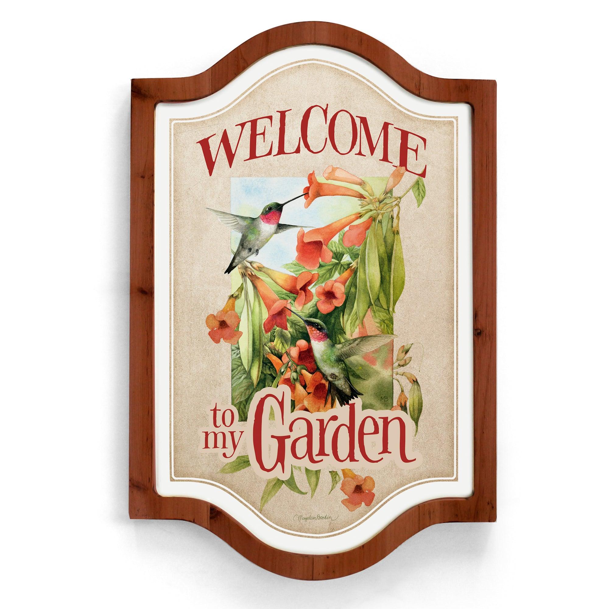 Welcome to my Garden Vintage Framed Tin Sign - Wild Wings