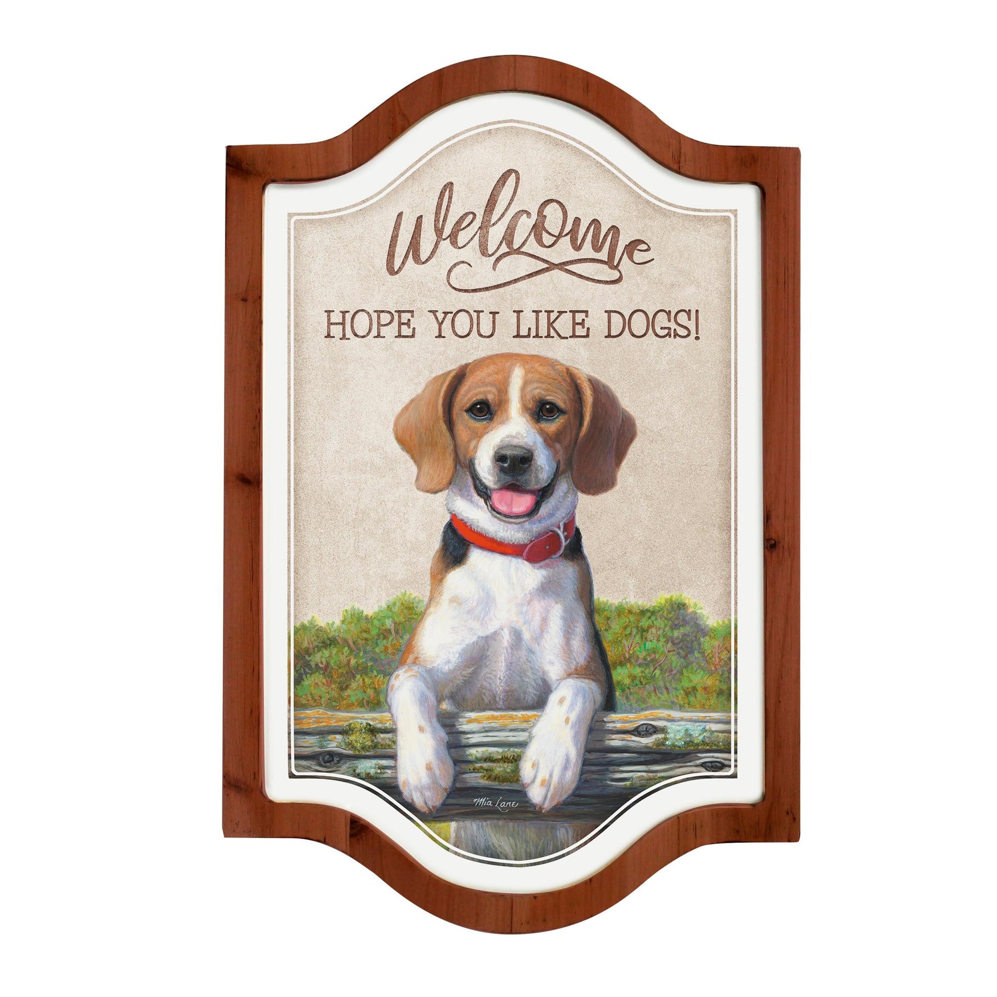 Hope You Like Dogs—Beagle Vintage Framed Tin Sign - Wild Wings