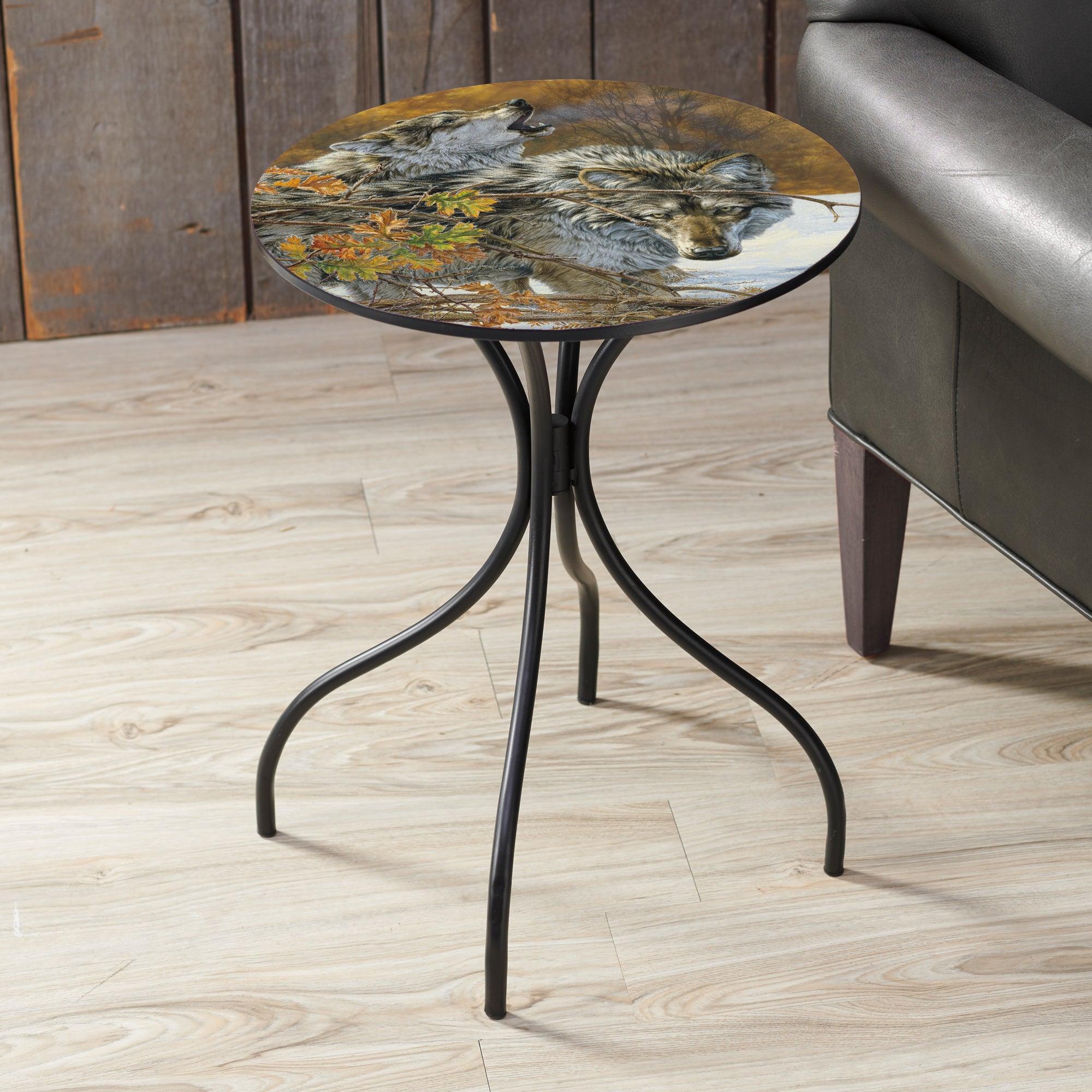 Body Language - Wolves Metal Side Table - Wild Wings