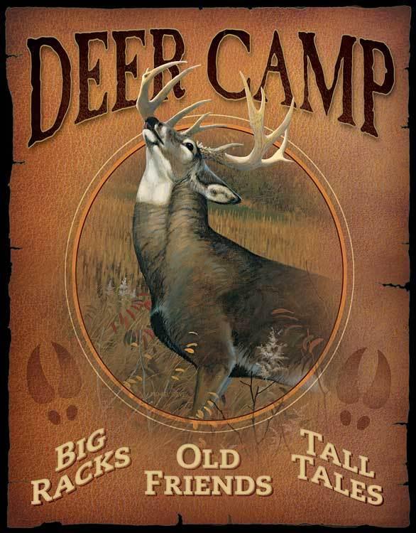 Deer Camp Tin Sign - Wild Wings
