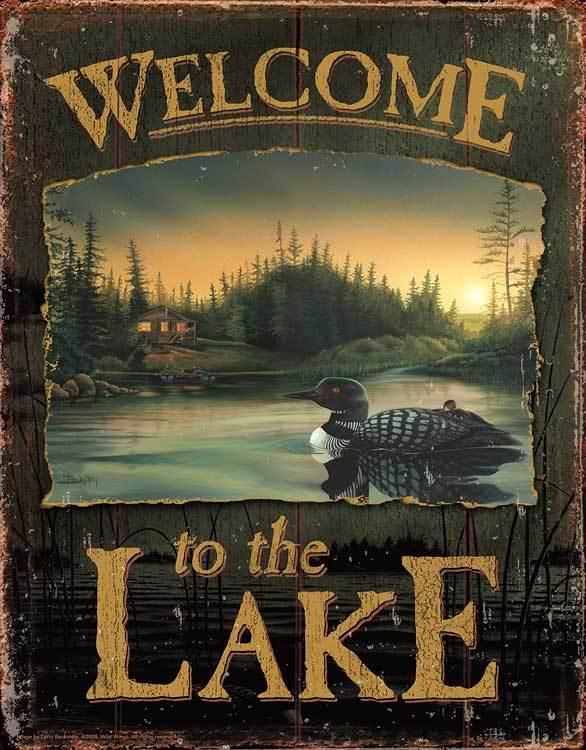Welcome to the Lake Tin Sign - Wild Wings