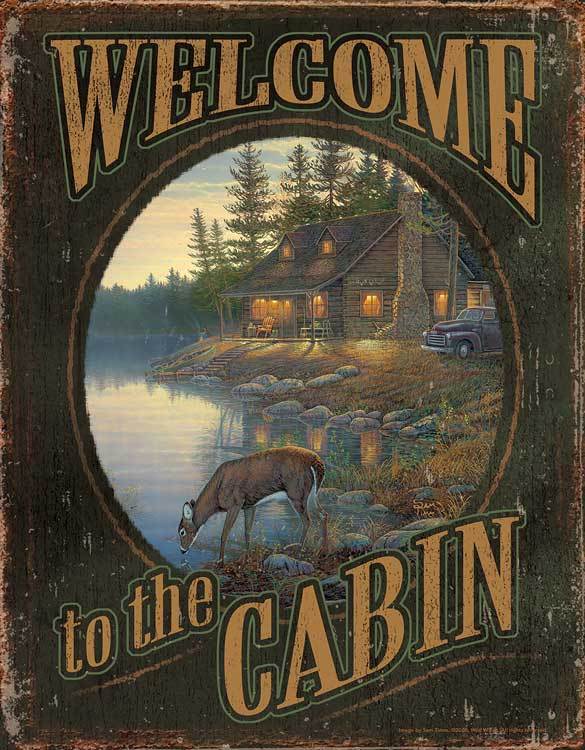 Cabin Tin Sign - Wild Wings