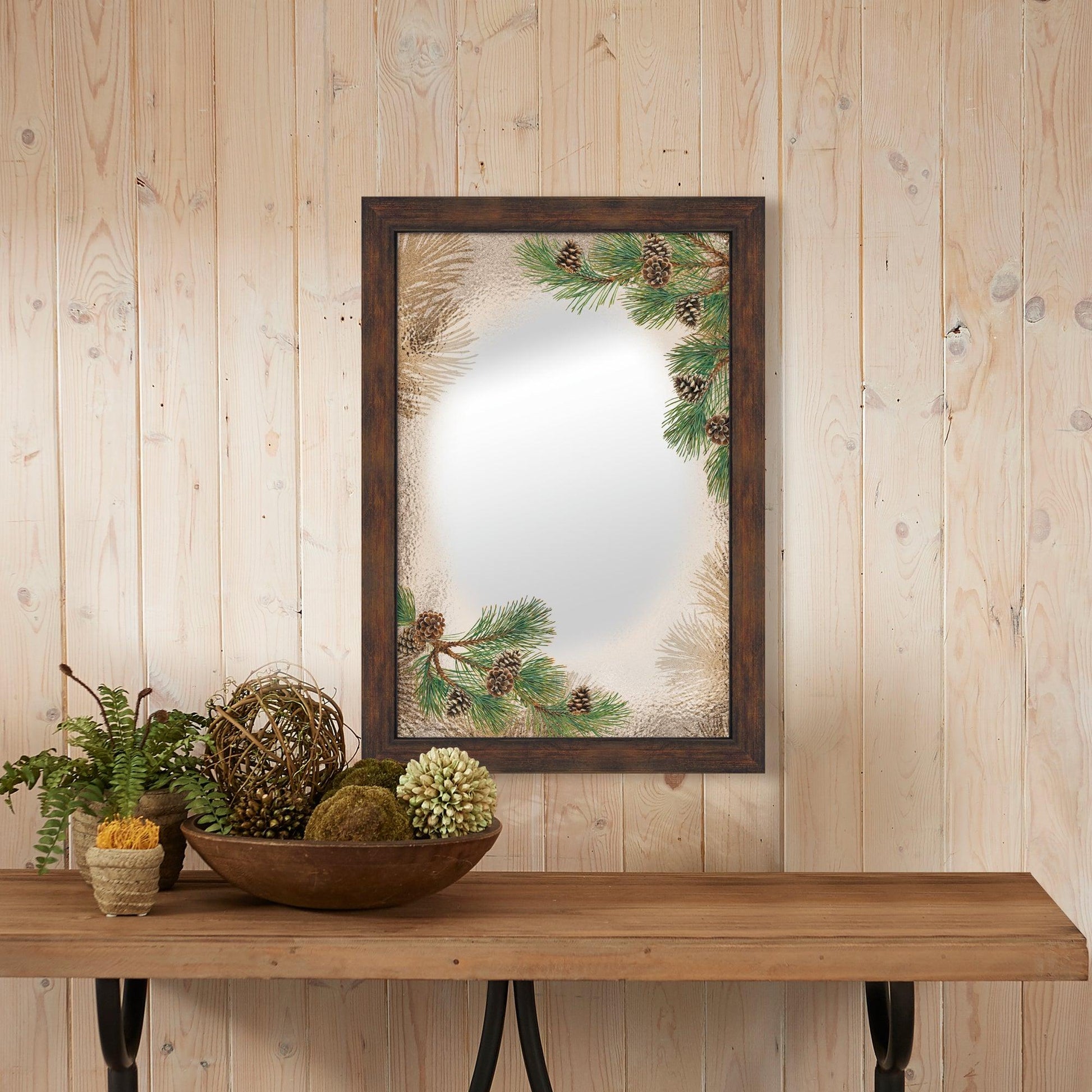 Fruits of the Red Pine Large Decorative Mirror - Wild Wings
