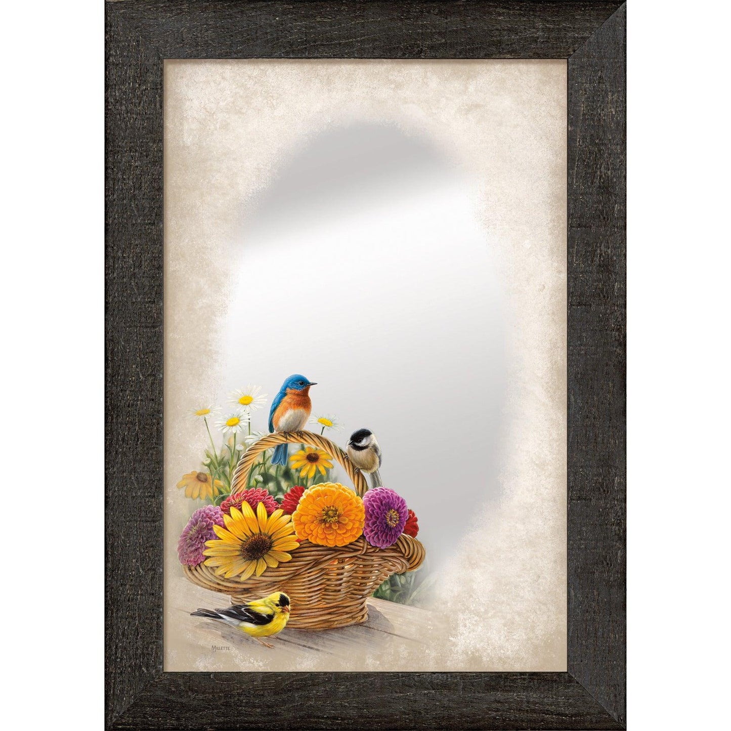 A Summer Bouquet Large Decorative Mirror - Wild Wings