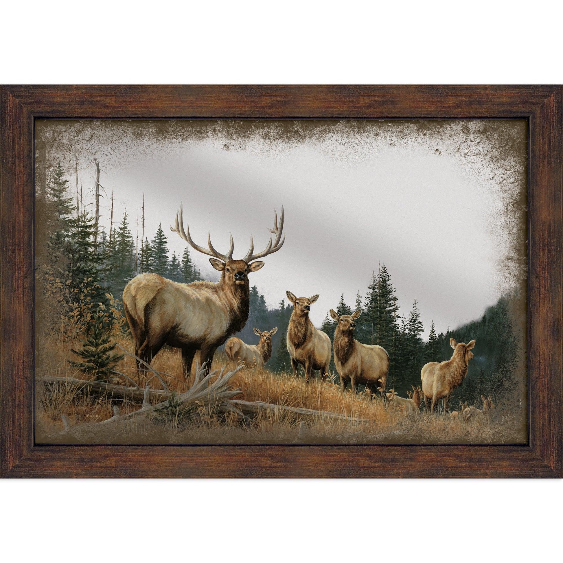 Royal Mist - Elk Large Decorative Mirror - Wild Wings