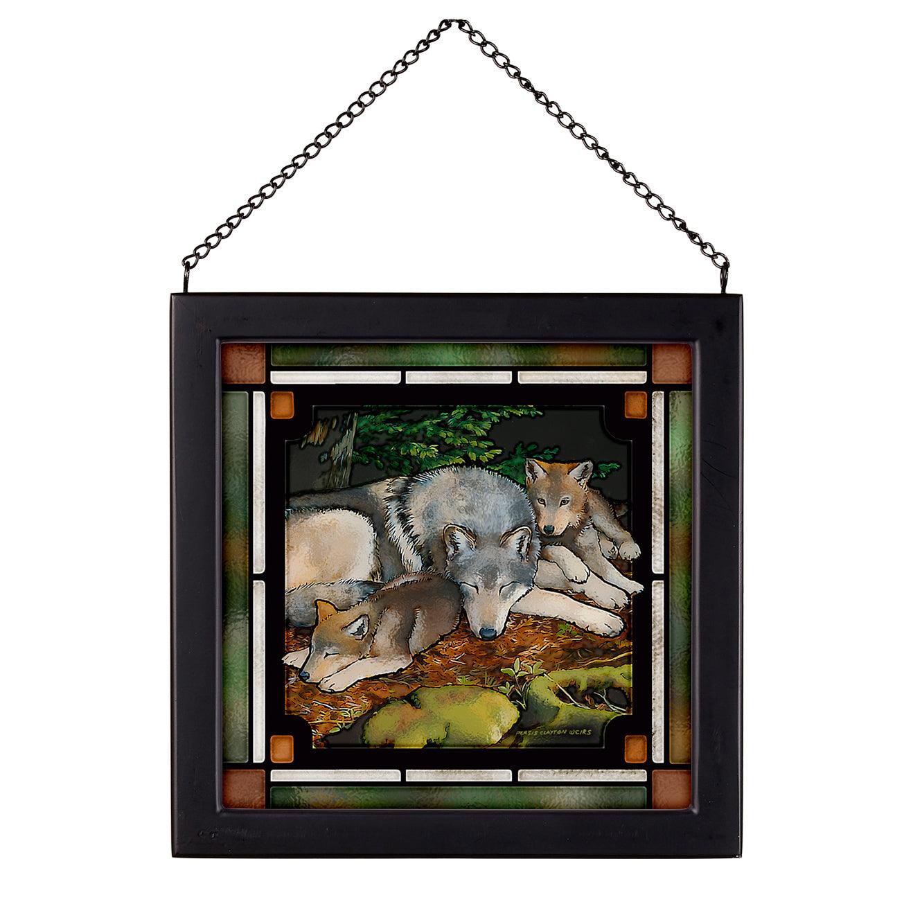 Quiet Time - Wolves Stained Glass Art - Wild Wings