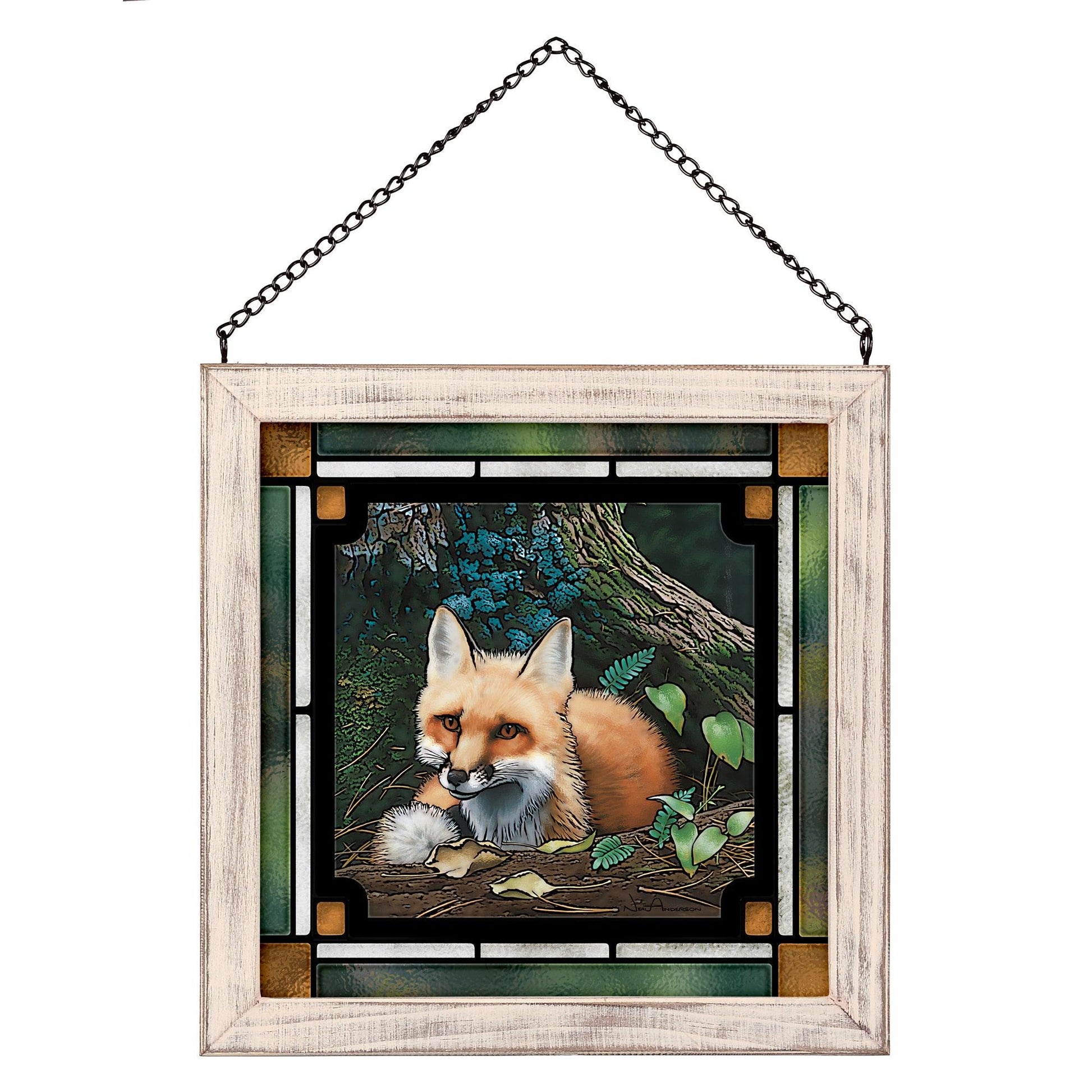 Cozy Retreat - Fox Stained Glass Art - Wild Wings