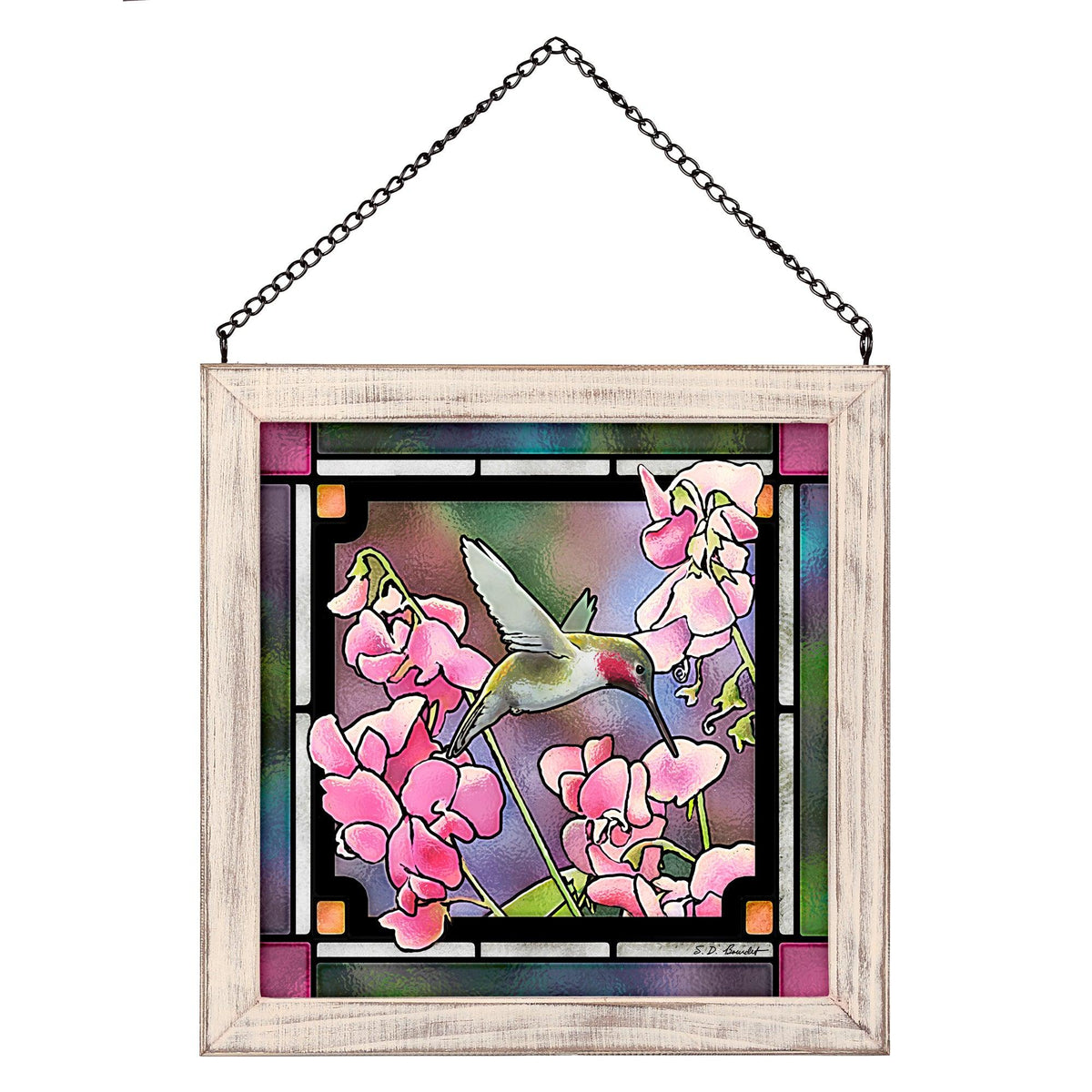 Ruby & Sweet Pea Stained Glass Art - Wild Wings