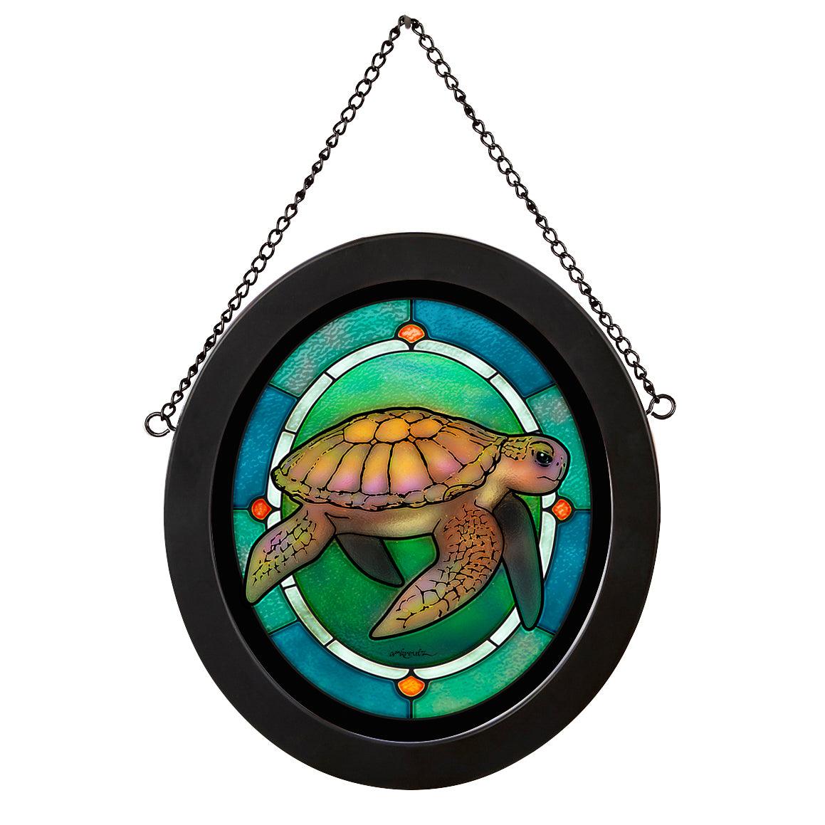 Pokey - Sea Turtle Stained Glass Art - Wild Wings