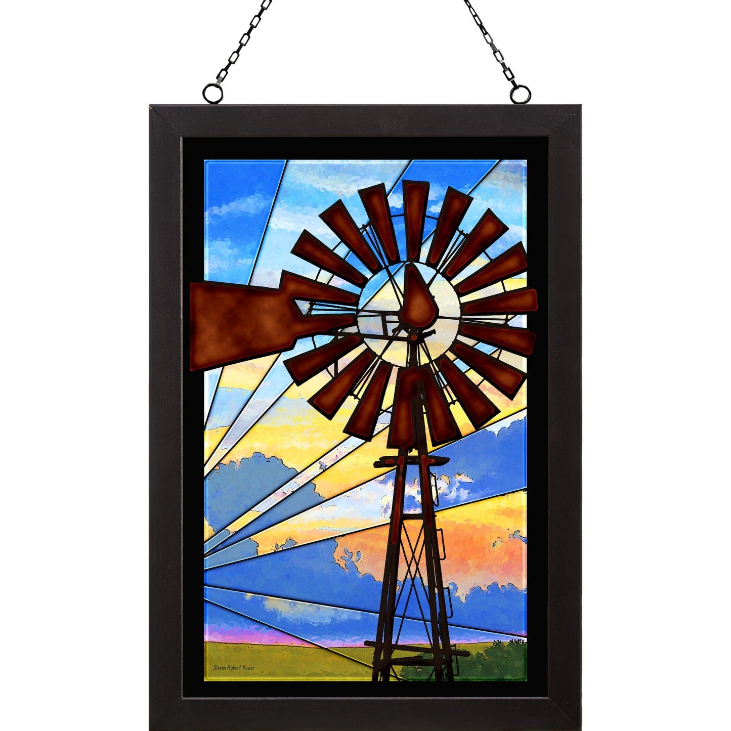 Windmill Stained Glass Art - Wild Wings