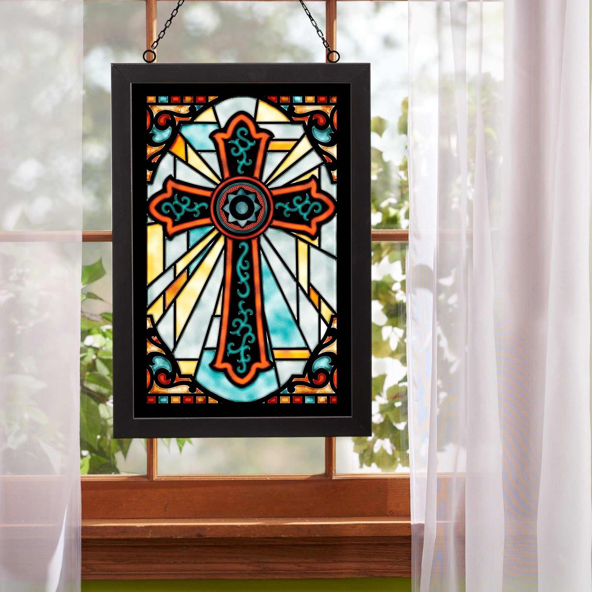 Cross Stained Glass Art - Wild Wings