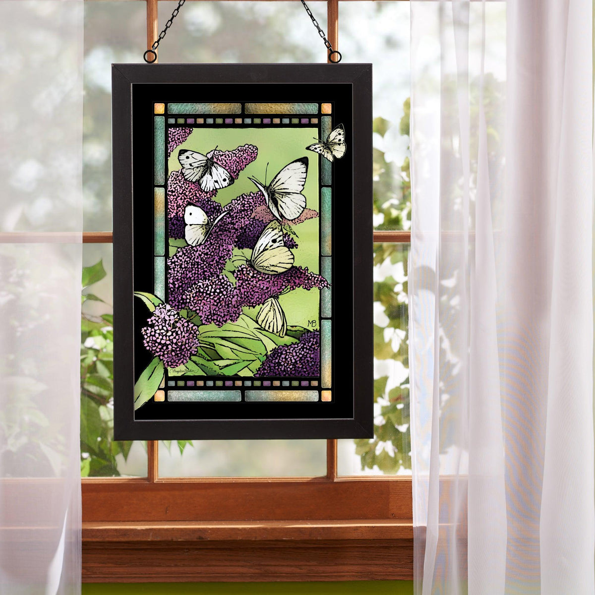 Butterfly Bush (Buddleia) Stained Glass Art - Wild Wings