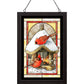 Cardinals at Birdfeeder Stained Glass Art - Wild Wings