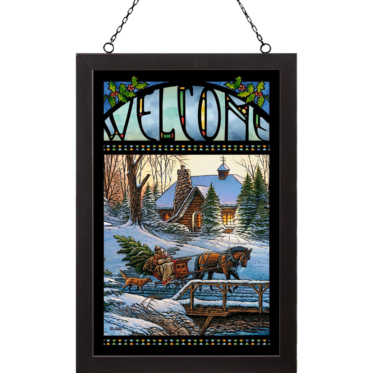 Welcome - Heading Home Stained Glass Art - Wild Wings