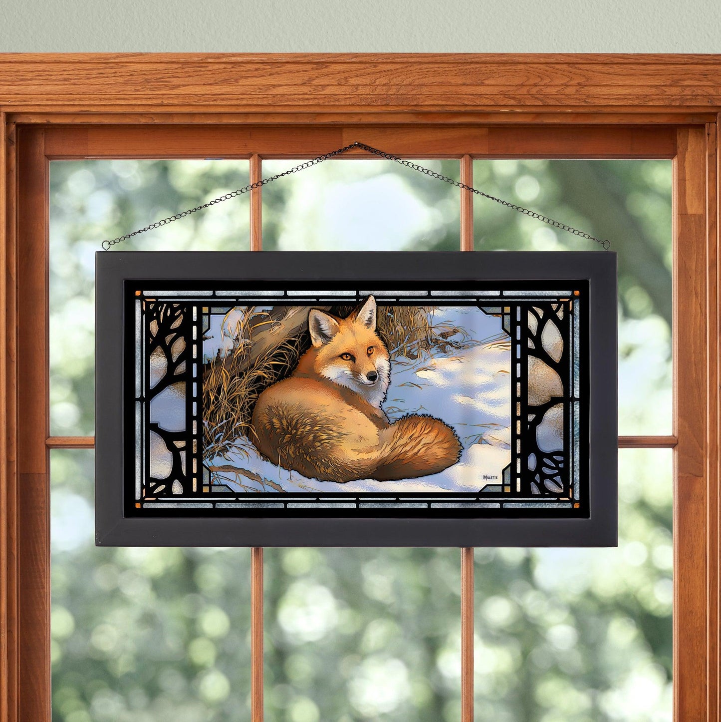 Restful Moment - Fox Stained Glass Art - Wild Wings