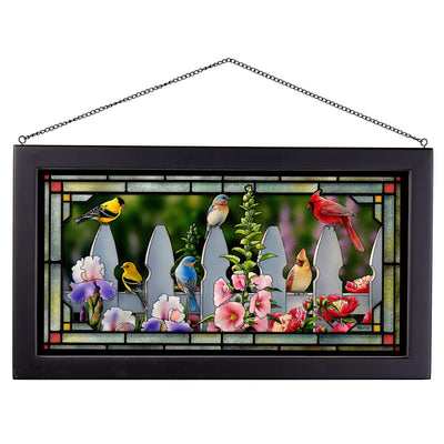 Picket Fence - Songbirds Stained Glass Art - Wild Wings