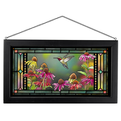 Ruby in Echinacea Stained Glass Art - Wild Wings