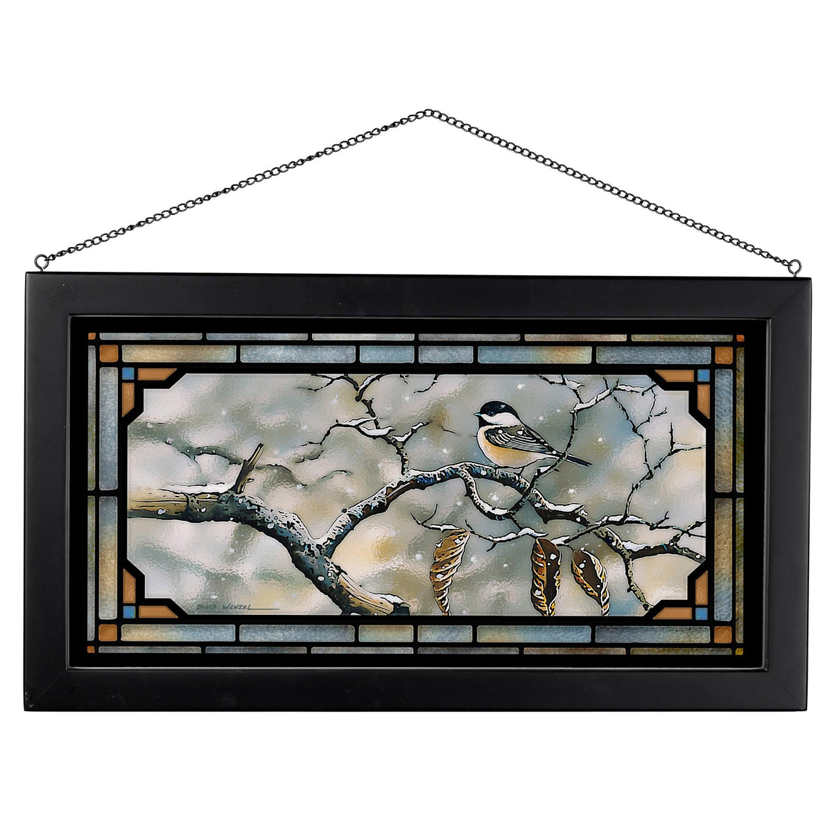Resolve to Winter - Chickadee Stained Glass Art - Wild Wings