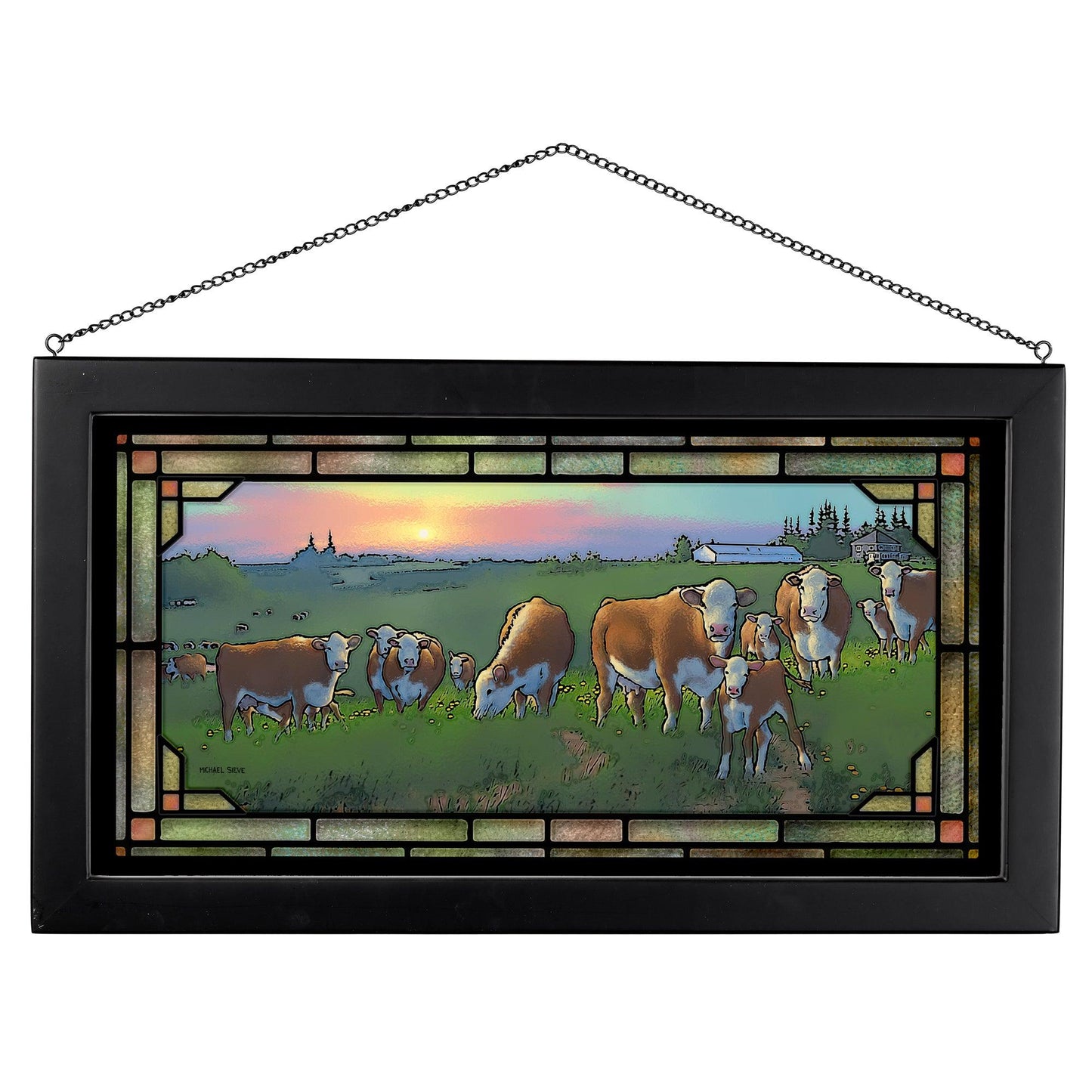 Herefords - Cows Stained Glass Art - Wild Wings