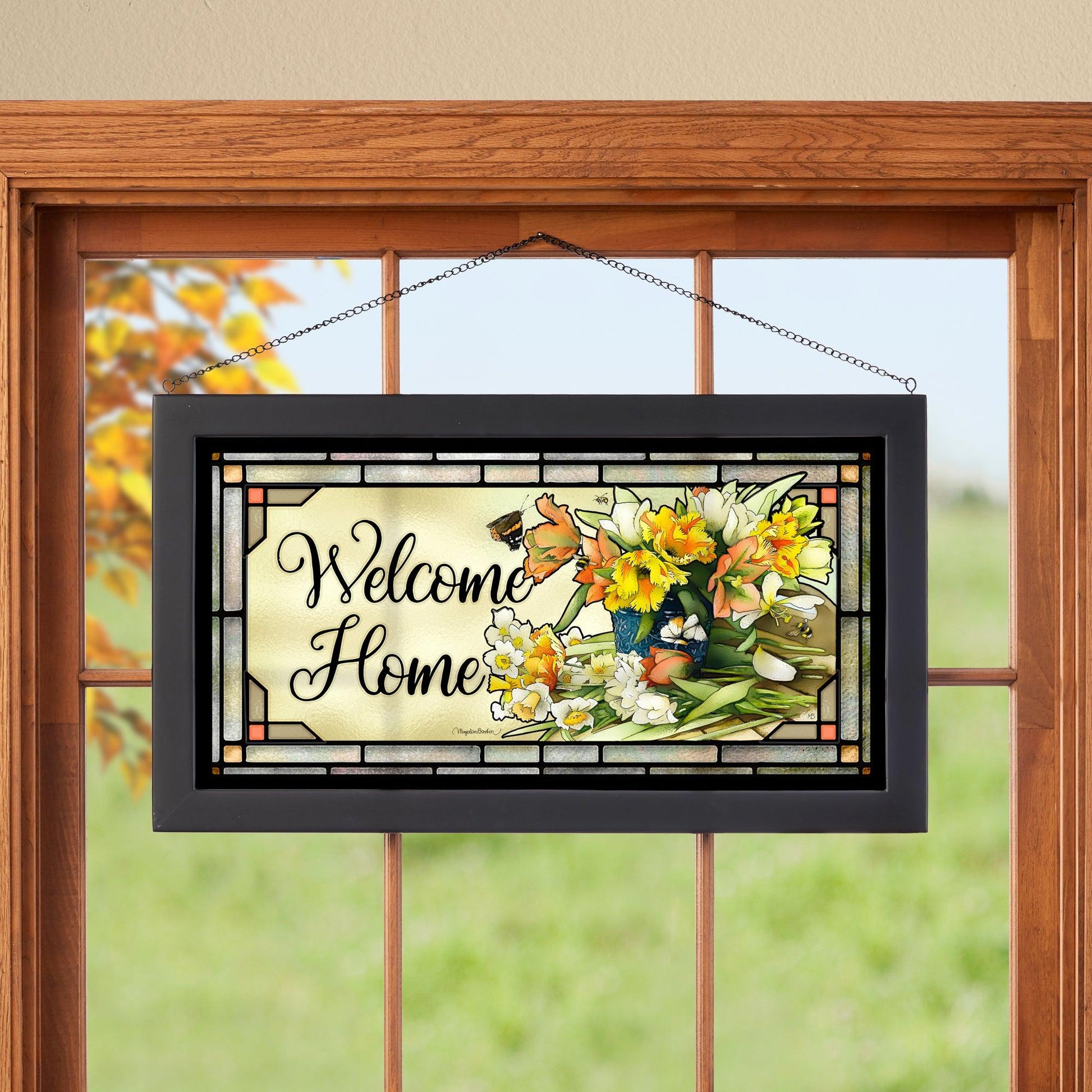 Welcome Home Stained Glass Art - Wild Wings