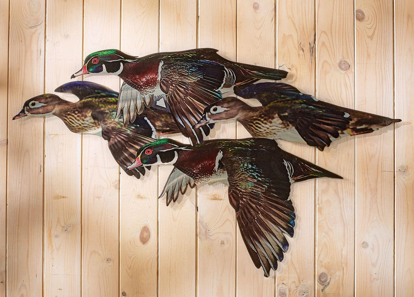 Wood Duck Flock Metal Wall Art - Wild Wings