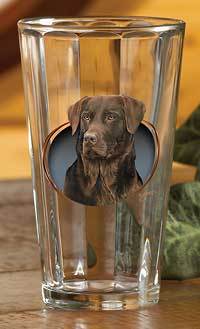 Chocolate Lab Mixer Glasses - Wild Wings