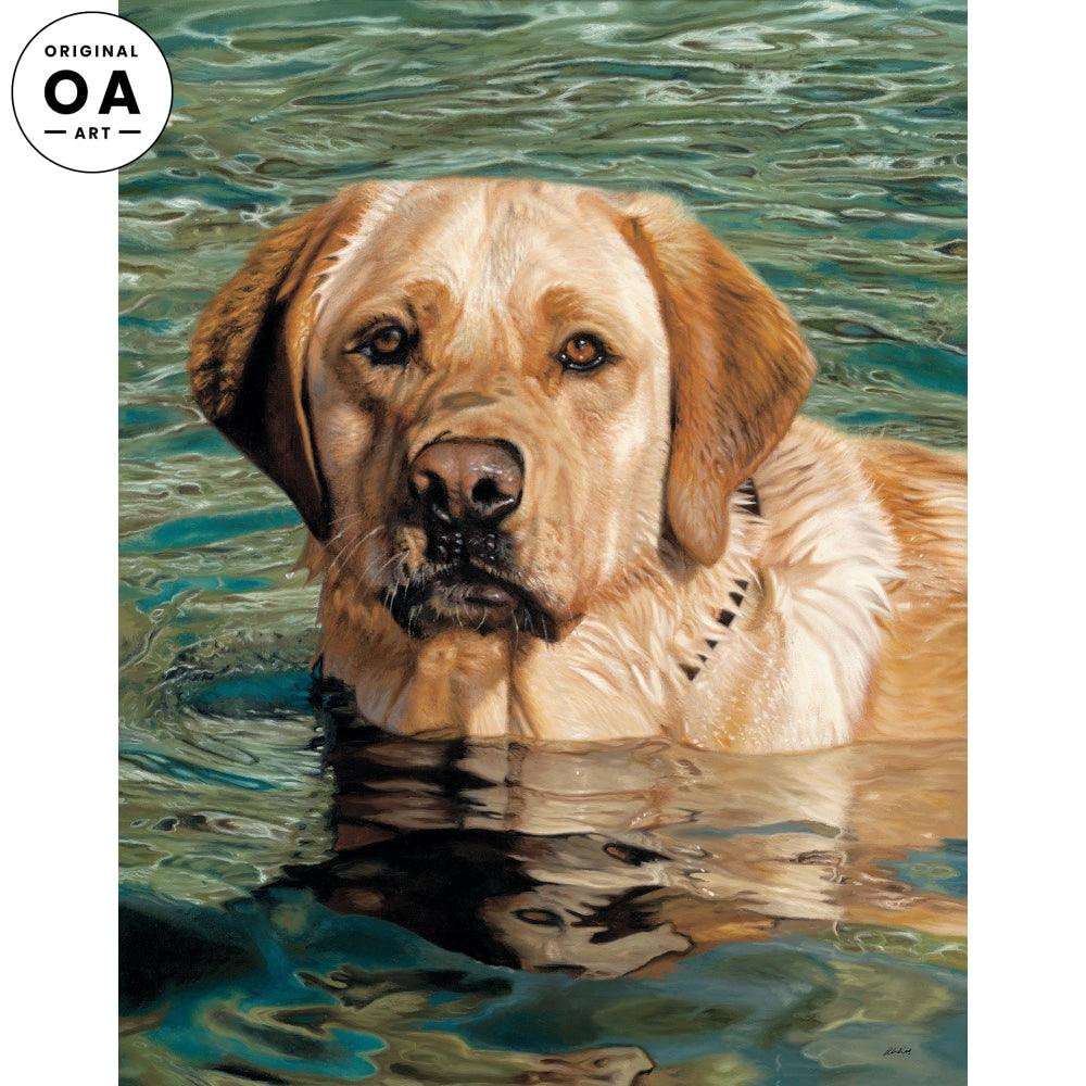 On the Job—Yellow Lab Original Oil Painting - Wild Wings