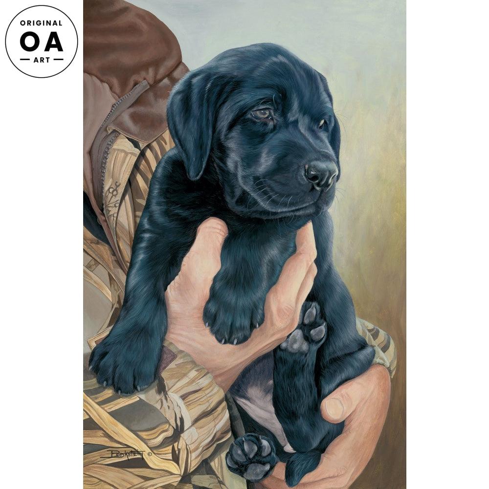 Right Choice—Black Lab Puppy Original Acrylic Painting - Wild Wings