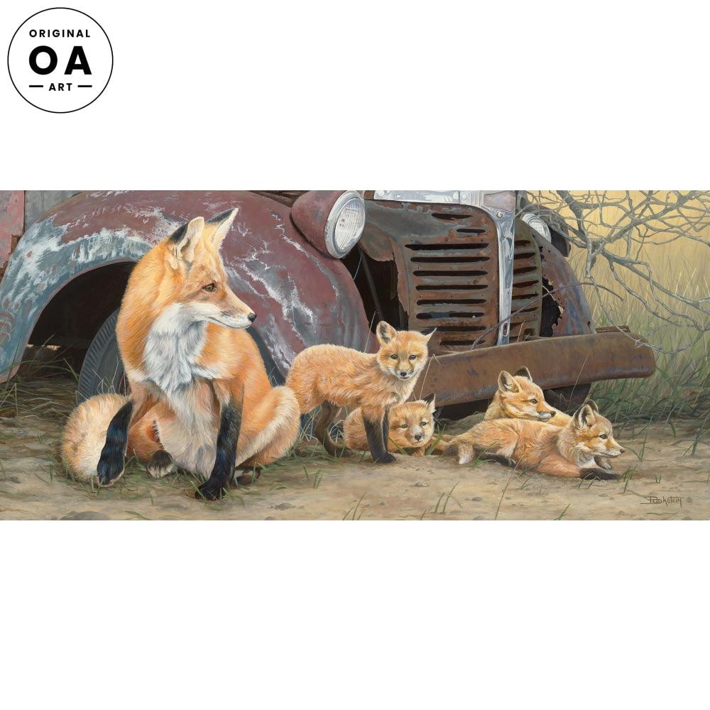 Rusty Retreat—Red Fox Original Acrylic Painting - Wild Wings